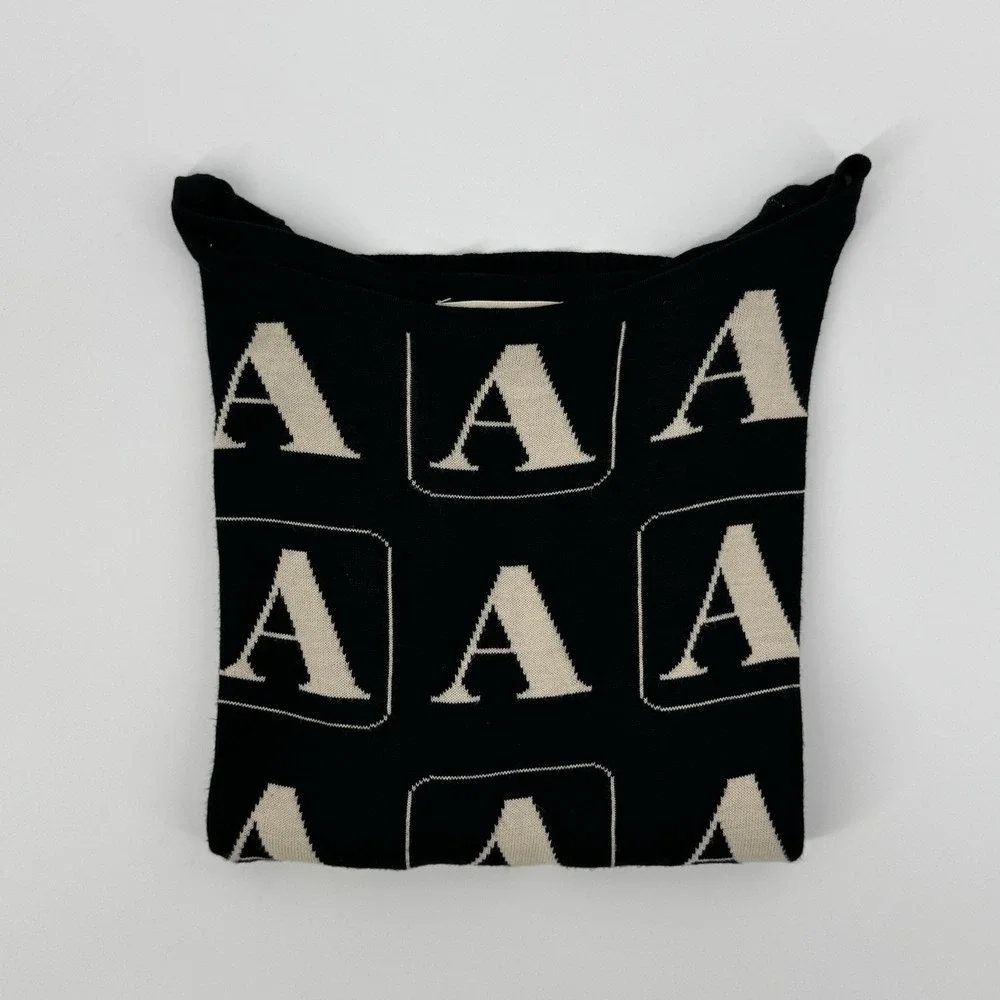 Vintage Aquascutum‎ Black Monogram 